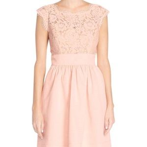 Eliza J Lace & Faille Dress